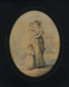 Regency Mother with Her Children – early 19th-century watercolour painting