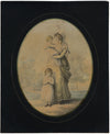 Regency Mother with Her Children – early 19th-century watercolour painting