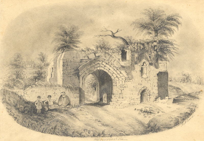 M.A. Foord, Kenilworth Abbey Gatehouse – mid-19th-century graphite drawing
