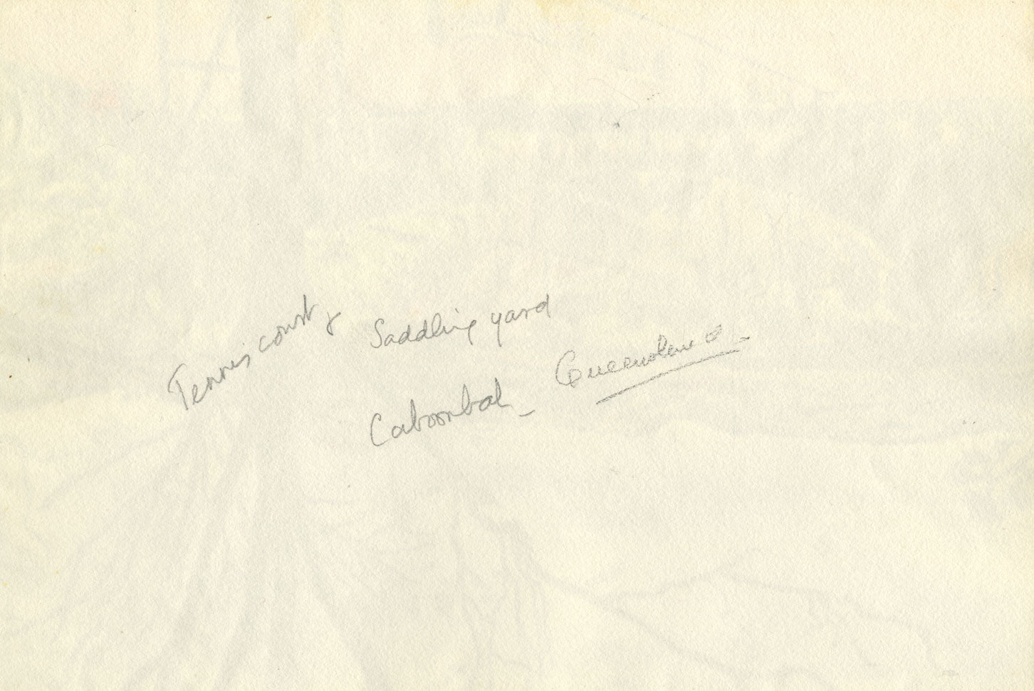 Stan Simpson, Caboonbah Tennis &amp; Saddlery Yard, Qld Australia – acquerello c1944