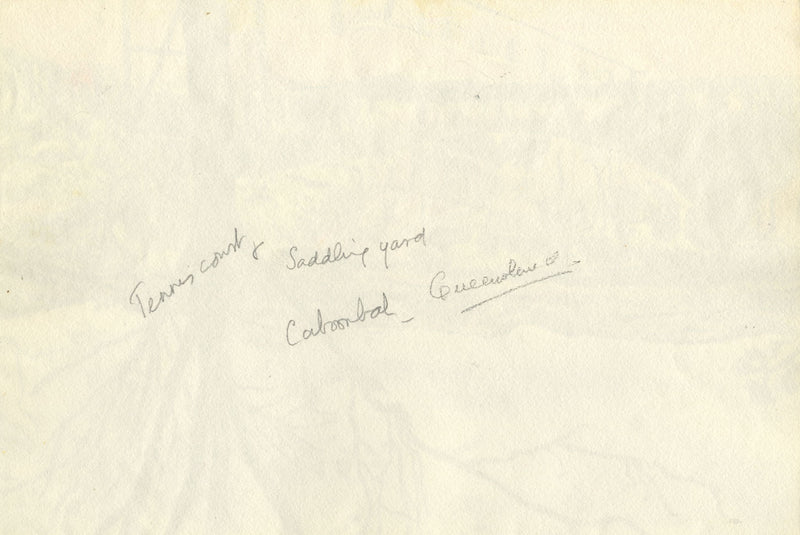 Stan Simpson, Caboonbah Tennis &amp; Saddlery Yard, Qld Australia – acquerello c1944