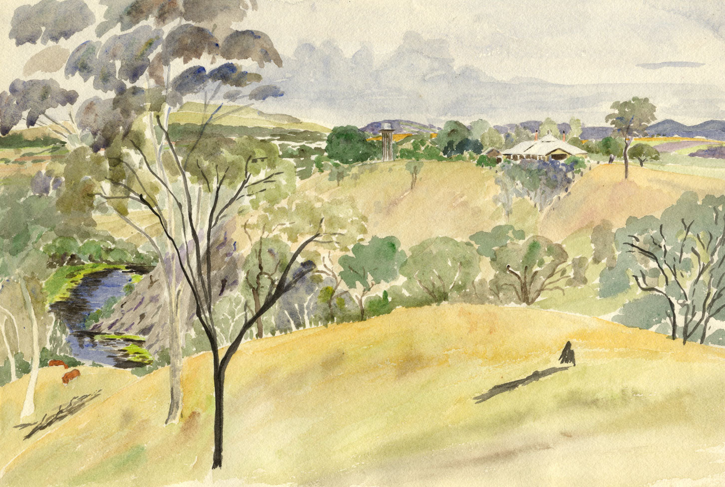 Stan Simpson, Caboonbah Homestead, Queensland, Australia – c.1944 watercolour