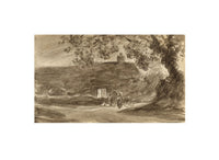 Attrib. Lucette Barker, Figures with Geese, Thirkleby N. Yorks –1856 watercolour