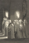 Attrib. Mary Heber, Carthusian Monks by Torchlight –c.1830s watercolour painting