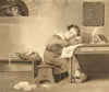 Attrib. Mary Heber, Dutch Schoolroom with Dreaming Boy – c.1830s watercolour