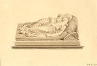 Attrib. Mary Heber, Sleeping Children Sculpture by F. Chantrey –1835 watercolour