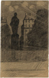 R. Smirnov, Visione notturna simbolista russa – Disegno originale a carboncino del 1916