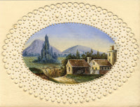 Continental Farmhouse in Miniature – early 19th-century watercolour painting
