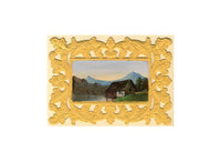 Wooden Cabin By Mountain Lake – Original early 19th-century watercolour painting