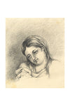 Portrait of a Girl – Original early 19th-century graphite drawing