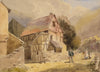 Charles W. Fothergill, Continental House with Figures – late C19th watercolour