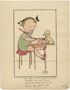 After Mabel Lucie Attwell, Schooldays Cartoon – c.1925 watercolour painting