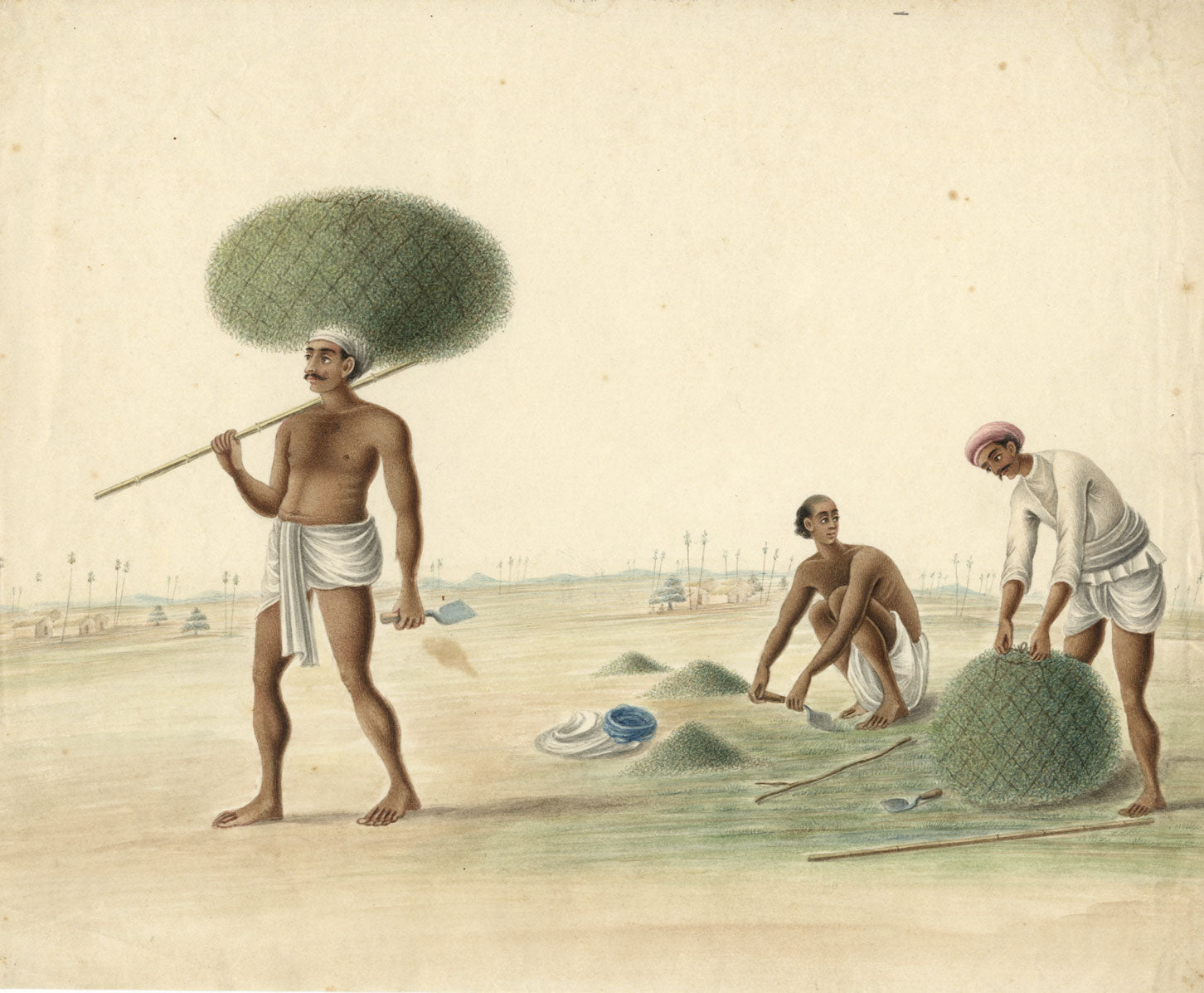 Indian Company School – Ghasiara Grass-cutters – c.1830 watercolour