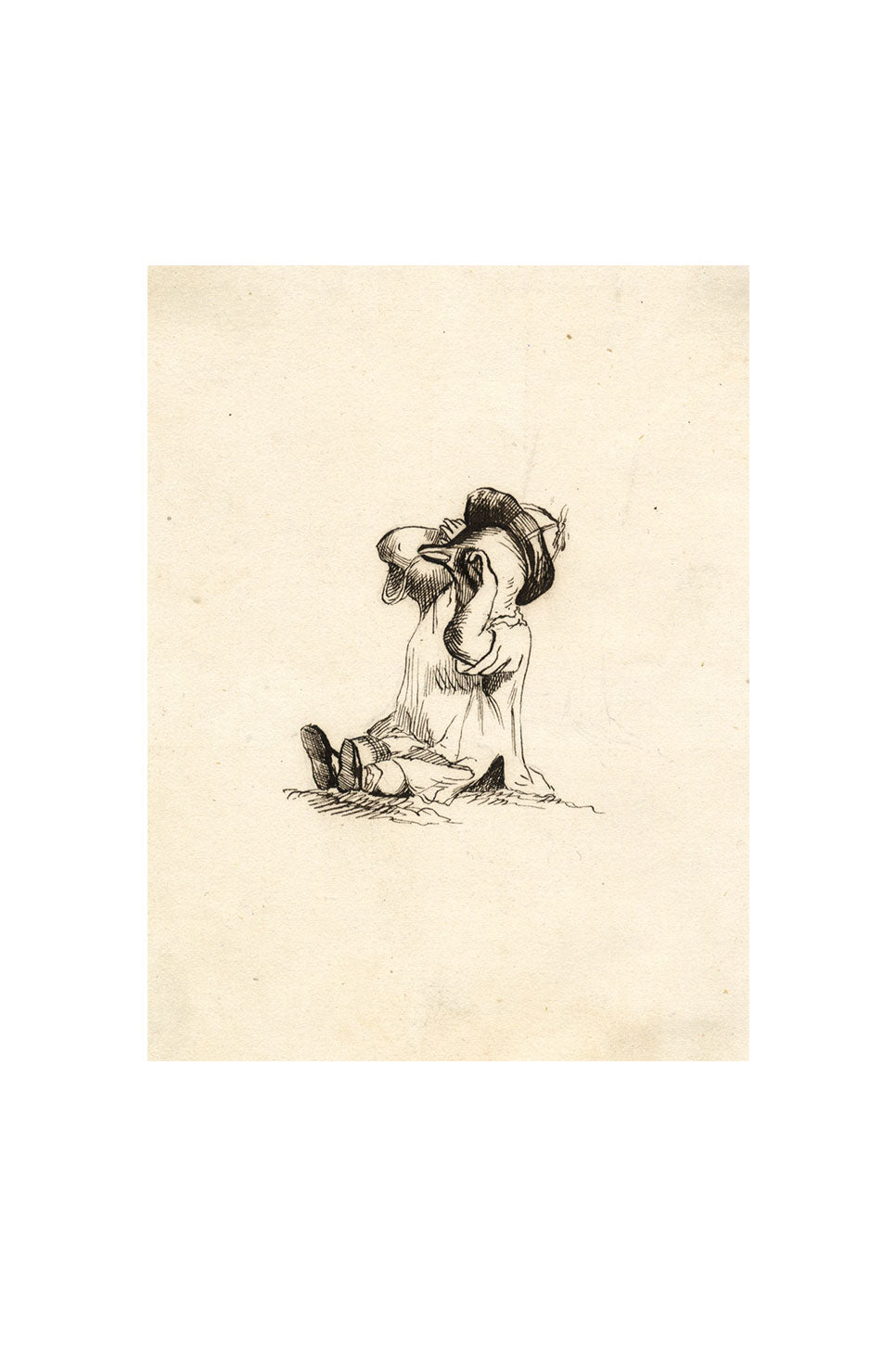 Anthropomorphic Duck Cartoon – Original early 19th-century pen & ink drawing
