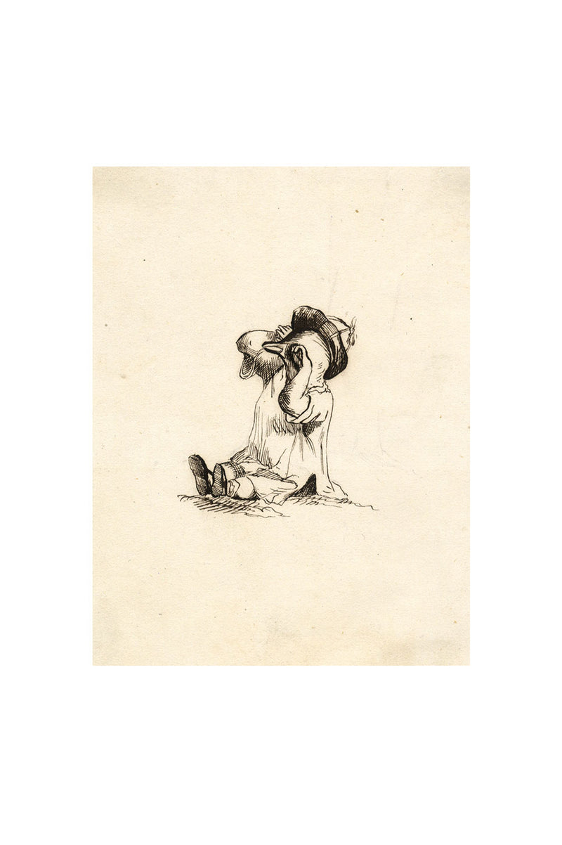 Anthropomorphic Duck Cartoon – Original early 19th-century pen & ink drawing