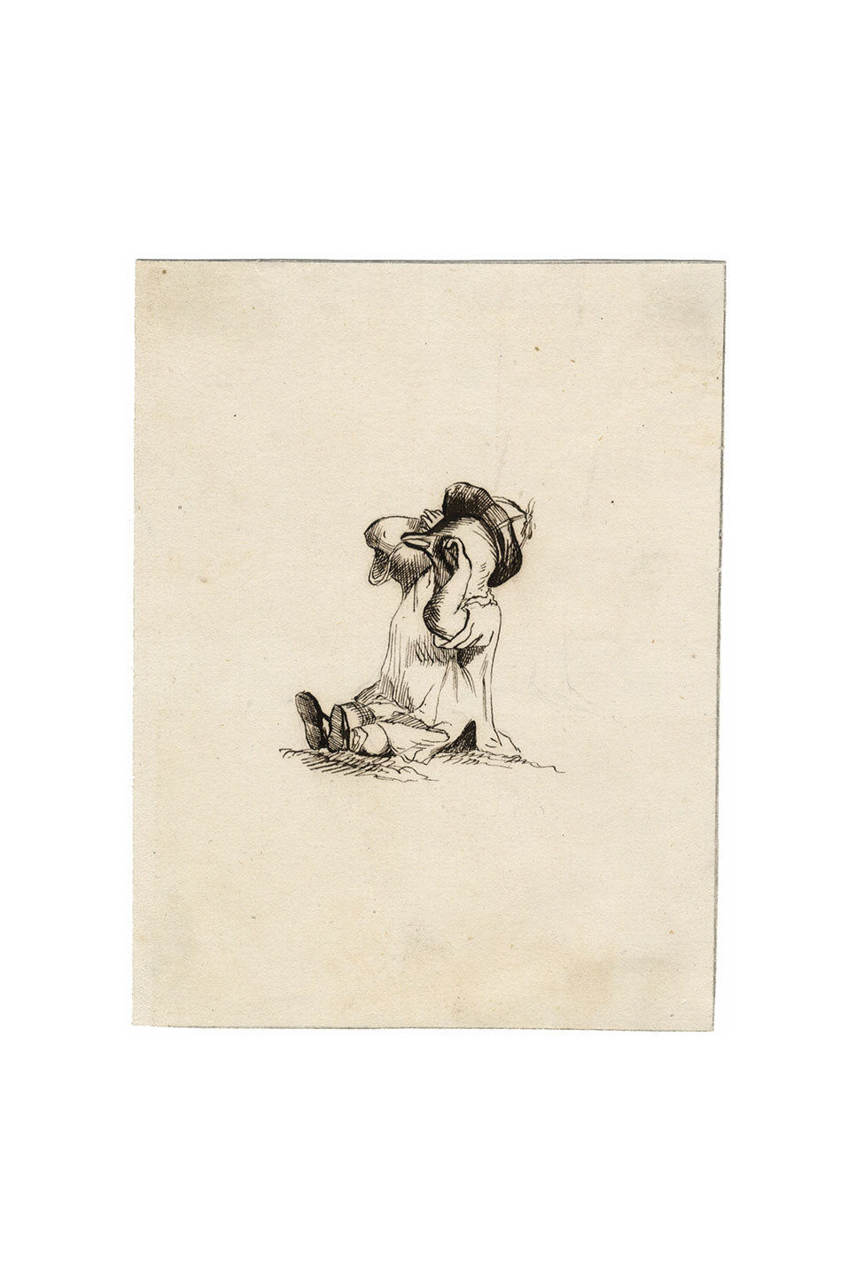 Anthropomorphic Duck Cartoon – Original early 19th-century pen & ink drawing