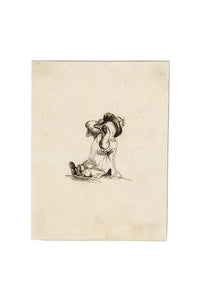 Fumetto di anatra antropomorfa – Disegno originale a penna e inchiostro dei primi anni del XIX secolo