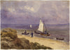 Sailing Boats & Figures, Isle of Wight – Original 1872 watercolour painting
