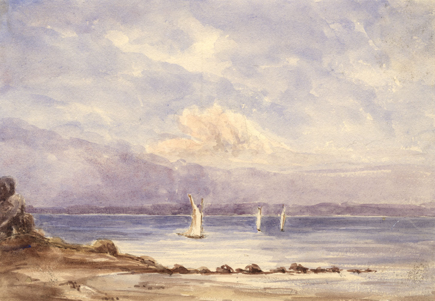 Sailing Boats off Coast