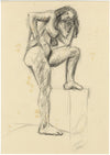 Harold Kopel ROI, Estudio de desnudo femenino en posición de pie – Dibujo al carboncillo de 1958