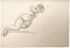 Harold Kopel ROI, Estudio de desnudo femenino reclinado – Dibujo a grafito de 1958