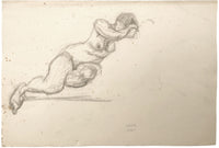 Harold Kopel ROI, Estudio de desnudo femenino reclinado – Dibujo a grafito de 1958