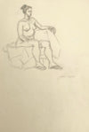 Harold Kopel ROI, Female Nude Life Study, Sitting Pose 5 – 1958 graphite drawing