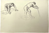 Harold Kopel ROI, Estudio de desnudo masculino en vivo, poses de flexión – Dibujo a pluma y tinta de 1959