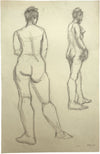 Harold Kopel ROI, Estudio de desnudo femenino en vivo, poses de pie 2 – dibujo de 1958