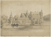 ECAH, Castello di Frederiksborg, Danimarca – disegno a grafite di fine XIX secolo