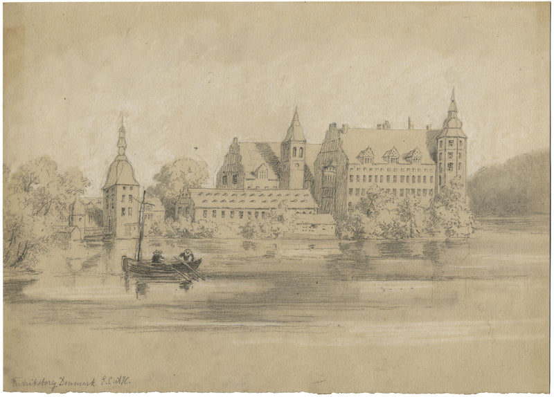 ECAH, Castello di Frederiksborg, Danimarca – disegno a grafite di fine XIX secolo