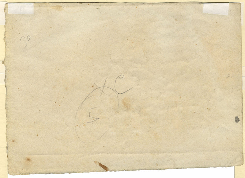 Niña con capa roja entrando en la iglesia – acuarela de principios del siglo XIX