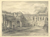 St Davids Bishop's Palace, Pembrokeshire, Wales – c.1826 graphite drawing