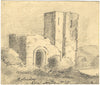 K. Clendon, Tower Ruin Study – Original early 19th-century graphite drawing