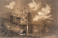 M.A.H., Pont-de-l'Arche, Normandy, France – Original 1858 charcoal drawing