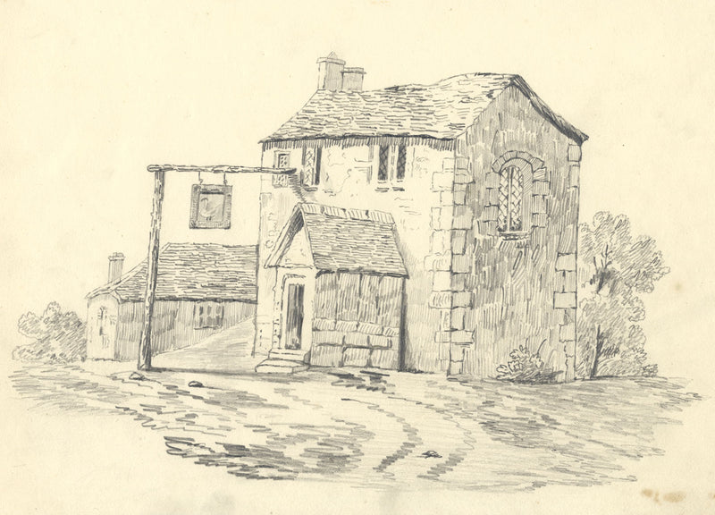 Roadside Swan Inn – Original c.1838 graphite drawing