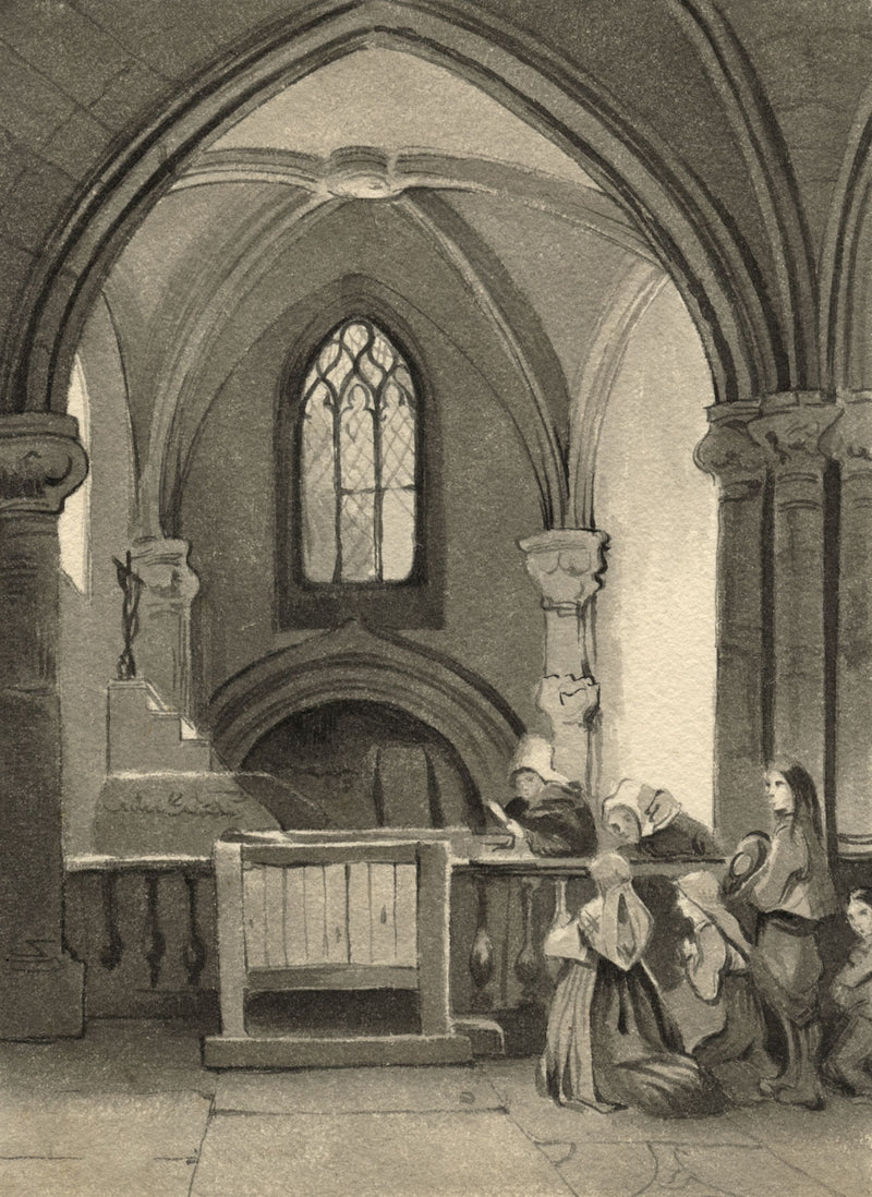 Attrib. Mary Heber, La Chapelle Bretonne (The Breton Chapel) – 1836 watercolour