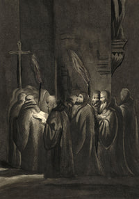 Attrib. Mary Heber, Carthusian Monks Torchlight Procession – c.1830s watercolour