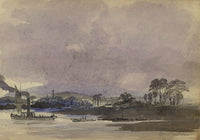 Alexander Hunter, Steamboat on the Clyde, Duntocher, Scotland – 1873 watercolour