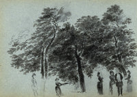 Alexander Hunter, Evening Tea in Edinburgh – Original 1877 pen & ink drawing