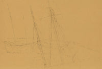 Head of the Estuary with Moored Boats, Devon – Original c.1902 pen & ink drawing