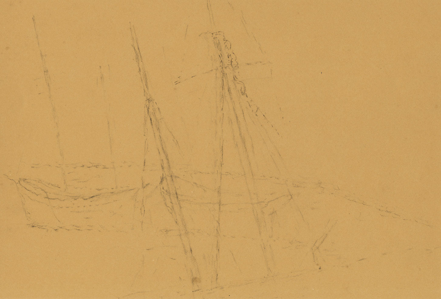 Head of the Estuary with Moored Boats, Devon – Original c.1902 pen & ink drawing