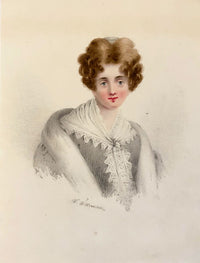 William Warman, Portrait of a Woman in a Shawl – mid-19th-century watercolour