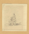 Anthony Devis, Peasant Family with Dog – early 19th-century pen & ink drawing