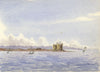 Rosa E. Neumann, Calshot Castle, Southampton Water – 1894 watercolour painting