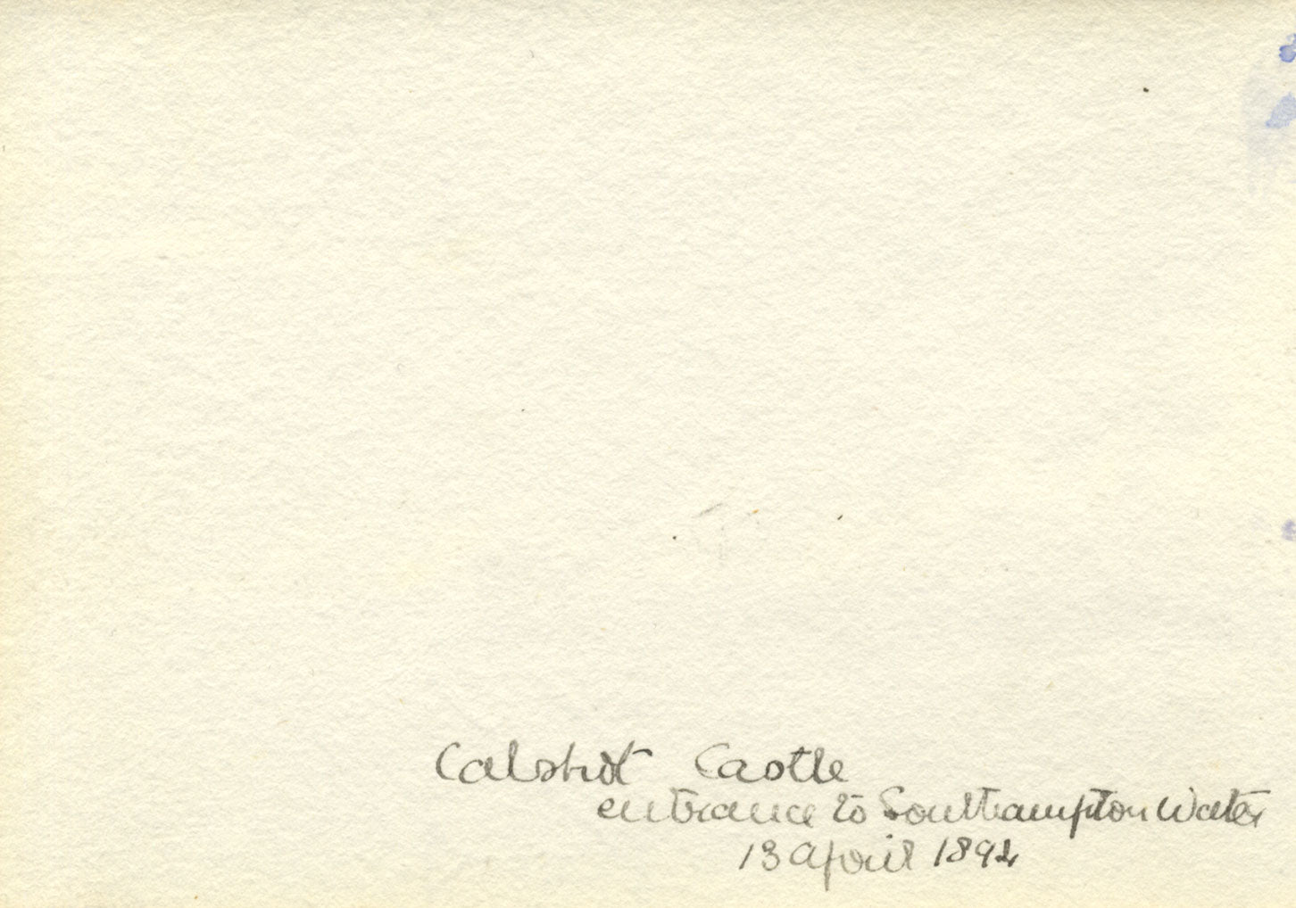 Rosa E. Neumann, Calshot Castle, Southampton Water – 1894 watercolour painting