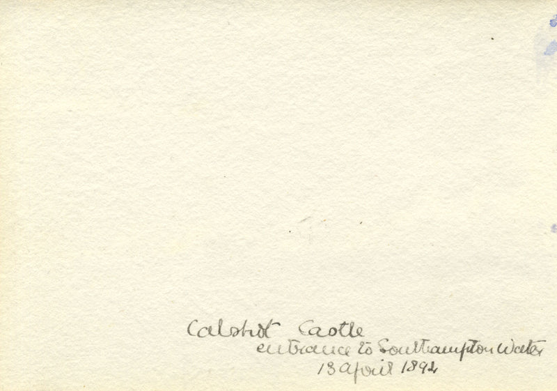 Rosa E. Neumann, Calshot Castle, Southampton Water – 1894 watercolour painting