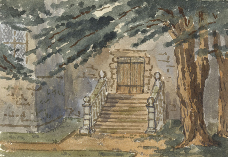 Rosa E. Neumann, Dorothy Vernon's Doorway, Haddon Hall–1894 watercolour painting