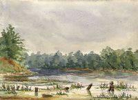 Rosa E. Neumann, Lymm Dam from the Churchyard, Cheshire – 1886 watercolour
