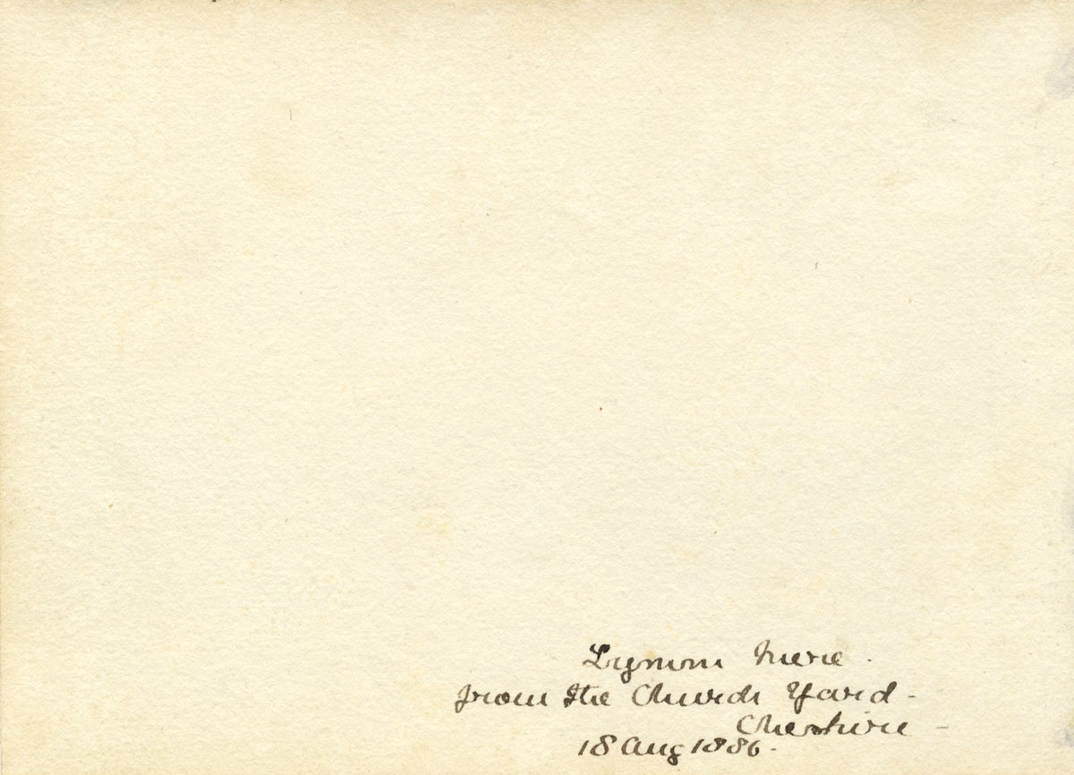 Rosa E. Neumann, Lymm Dam from the Churchyard, Cheshire – 1886 watercolour